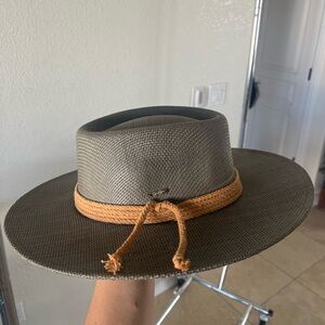 Flat brim hat
